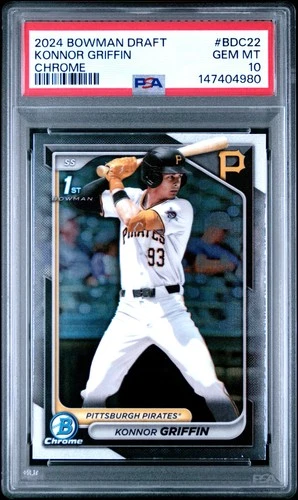 147404980 Konnor Griffin 2024 Bowman Draft #BDC-22 Chrome 1st RC PSA 10