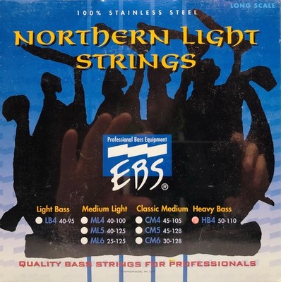 EBS HB4 E-Bass 4 Edelstahl Saiten Strings .050er Long Scale, aus Insolvenz