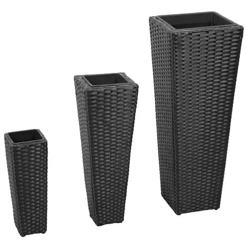 Maceteros Elevados de Jardín Jardineras Macetas 3 uds Ratán Sintético vidaXL - Imagen 1 de 27