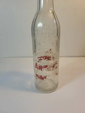 Vintage 1956 Arctic Beverages ACL Glass Crown Top Soda Bottle RED BORDER VARIANT