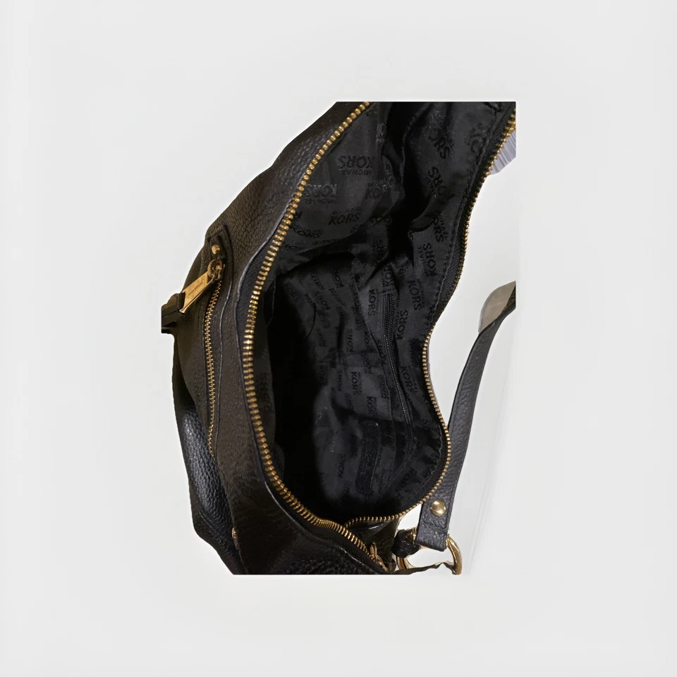 Michael Kors Rhea MANDARIN Black Leather Shoulder bag Zip Top  - Image 4 of 4