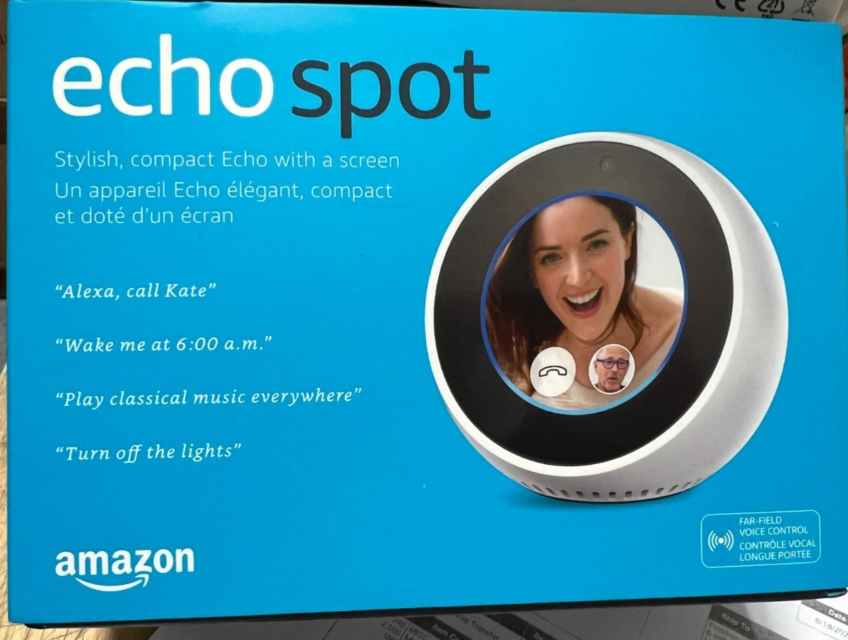 【最終値下げ】Amazon echo spot ホワイト Amazon Echo Spot (2024 Release) Smart Alarm Clock with Vibrant
