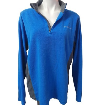 Columbia Fleece 1/4 zip pullover Blue & Gray Mens size Large