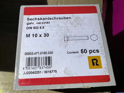 Sechskantschrauben M10x30mm Maschinenschrauben 50St. DIN933 8.8  / H2Breg4