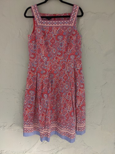 Talbots Fit & Flare Women's 10 Paisley Floral Sleeveless Dress Pockets Lined New - Picture 1 of 12
