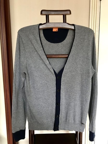 Men Hugo Boss Sweater Grey Wool 34 / XS / 42