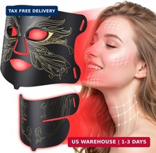 LED Light Therapy mask E106A Red Light Therapy for Face and Neck, 7 Colors Red