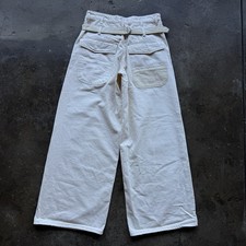 FREE PEOPLE WE THE FREE IVORY WATERFALLS BAGGY WIDE LEG JEANS SZ 27