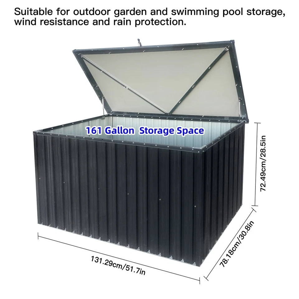 Outdoor Metal Storage Box Store Small 56.03×34.12in - Image 4 of 4