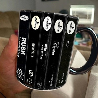 Rush Albums Cassette Retro Collection Accent Mug 1