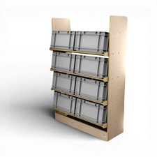Twin Euro Container Van Rack (4 Shelves)