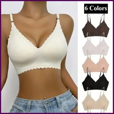 Hot Sale 6 Colors New Ice Silk Underwear Comfy Bra WireFree Padded Wavy Edge