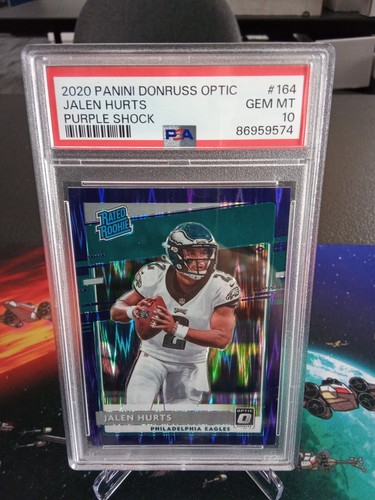 2020 Panini Donruss Optic Rated Rookies Jalen Hurts Purple Shock #164 PSA 10