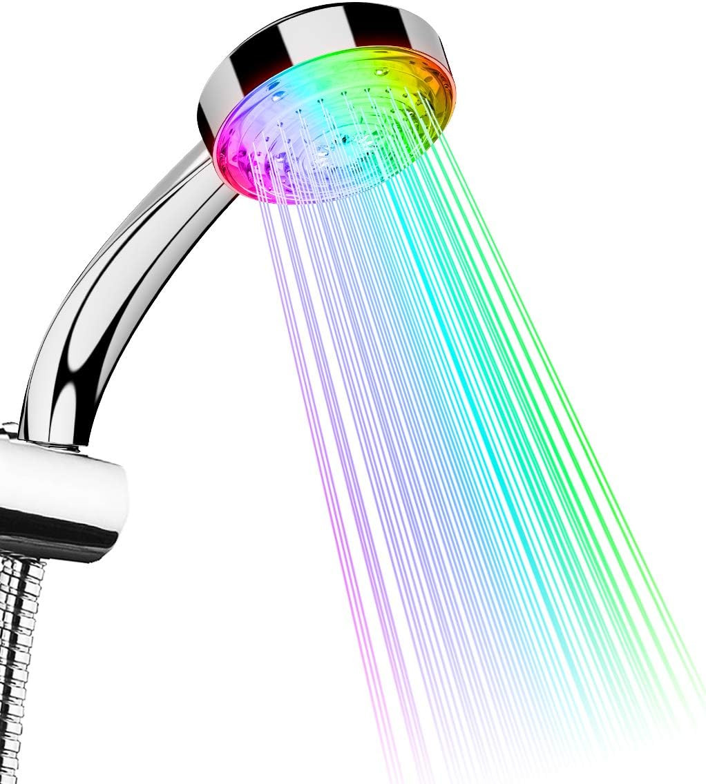 Tankerstreet Bright LED Shower Head 7 Colours Automatic Changing Handheld Shower