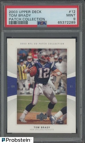 2003 Upper Deck Patch Collection #12 Tom Brady New England Patriots PSA 9 MINT