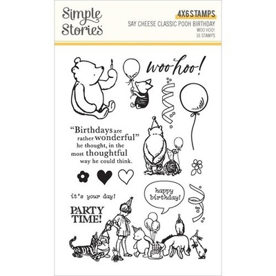 Say Cheese Classic Pooh Birthday Photopolymer Stamps Woo Hoo!