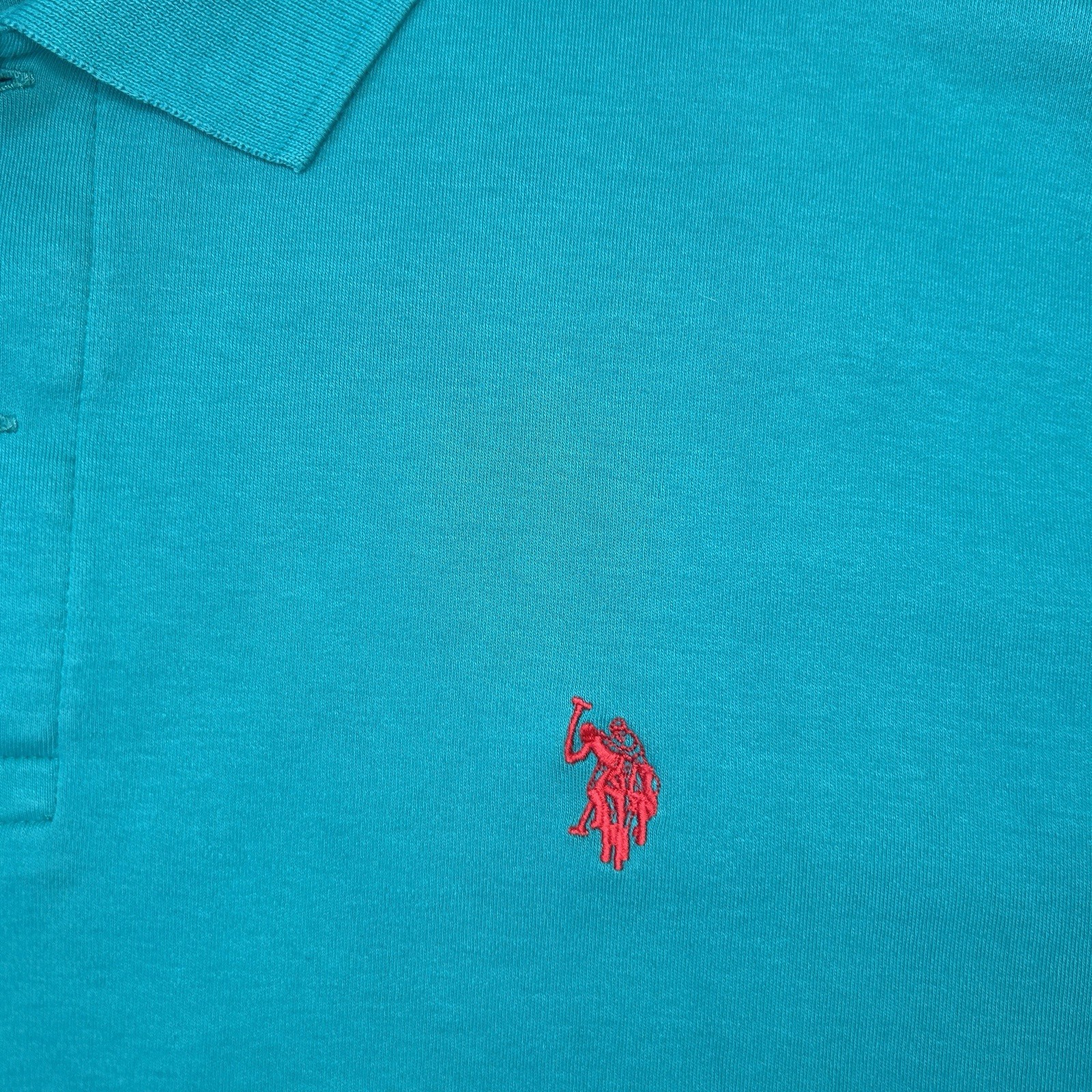 US Polo Assn. Mens Shirt Size XL Teal Blue Pullover Short Sleeve Pony