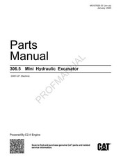 Caterpillar Cat 306.5 Mini Hydraulic Excavator Parts Catalog Manual