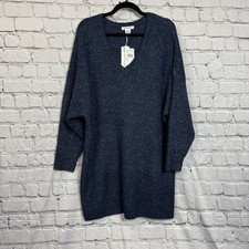 Glamorous NWT Navy Wool Mohair Blend Cozy Winter Knit Sweater Dress Size Large