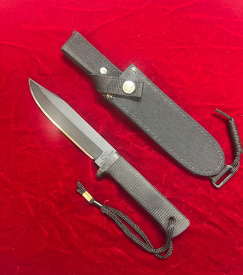 Vintage Cold Steel SRK Black Carbon V Blade Nylon Sheath Made in USA #198