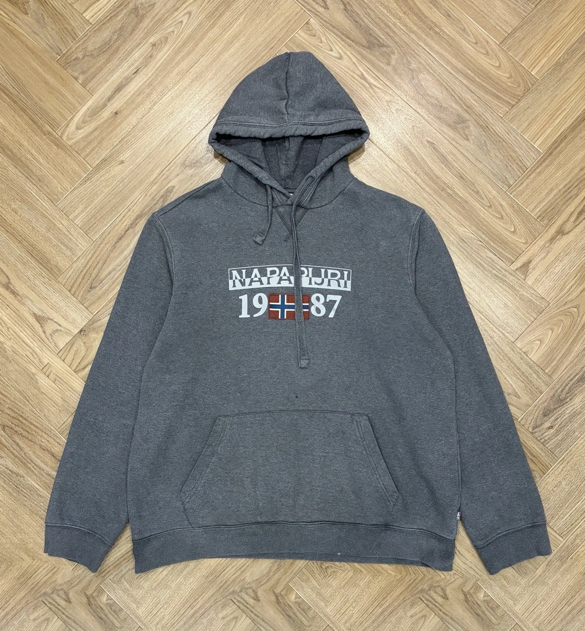 Napapijri Berthow Logo 1 Pullover Dark Grey Hoodie Men’s XL