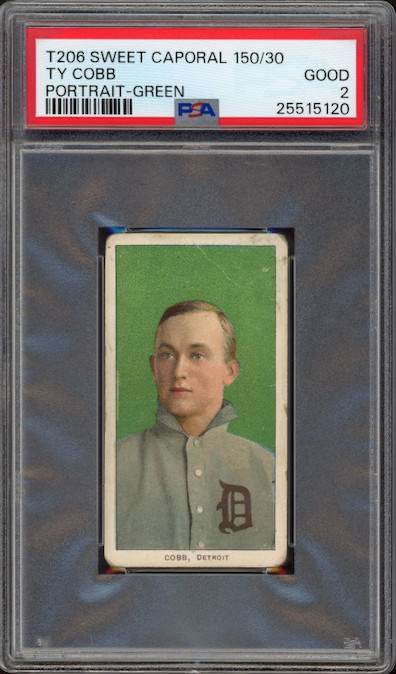 T206 Sweet Caporal 150/30 Ty Cobb Portrait - Green PSA GOOD 2