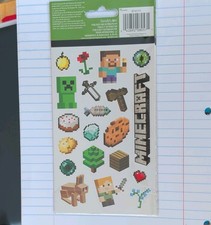 Minecraft Animation Glossy Multicolor Sticker Set of 2 Steve Creeper Alex