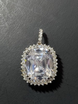 Stauer 925 Sterling Silver Gold Tone Clear Crystal Pendant