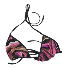 Pucci Iride-Printed Halter Tie Bikini Top in Purple
