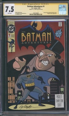 BATMAN ADVENTURES #1 - CGC 7.5 - SIGNED BY TY TEMPLETON - CARTOON TIE IN - 1992