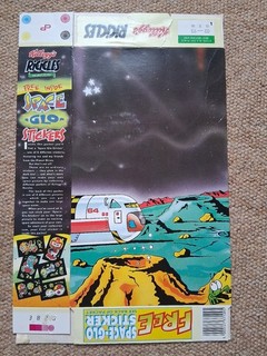 Kelloggs Cereal Packet Space Glo Stickers Captain Rik.