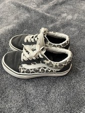 Vans Old Skool Kids 12 Leopard Print Sneakers - Black Suede