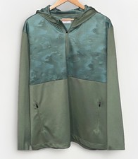 Luxxe Golf Mens L Performance Hoodie 1/4 Zip Pullover Green Camo Colorblock