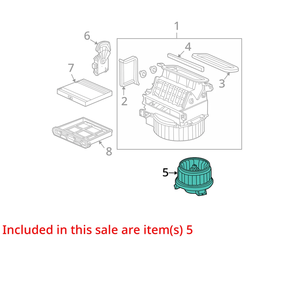 Honda Pilot 2013 calentador ventilador de aire acondicionado motor fabricante de equipos originales 137 k millas - LKQ337941342 Foto 4 de 4