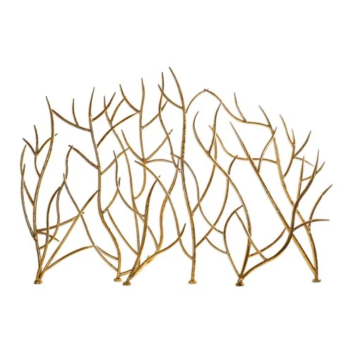 Uttermost 18796 Gold Gold Branches 48"W Iron Fire Screen By Jim Parsons - Picture 1 of 3
