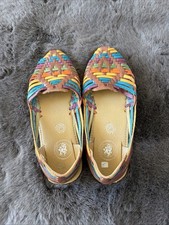 Sandalias huaraches de cuero colorido hechas a mano Macarena talla 9