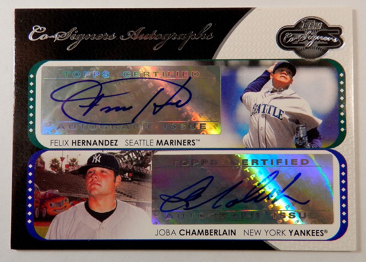 2008 TOPPS CO SIGNERS AUTOGRAPHS FELIX HERNANDEZ JOBA CHAMBERLAIN