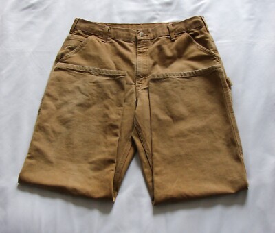 Men Vintage 90s Carhartt B11 Beige Duck Dungaree Carpenter Canvas