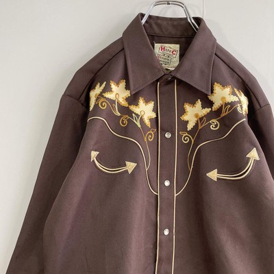 Made in USA Western shirt rare color】H BAR C 70