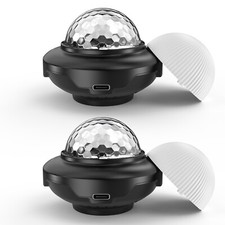 2xLED Strobe Discokugel dj Lichteffekt RGB AKKU USB Bühnenbeleuchtung Party Show