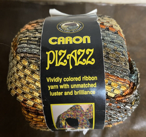 1 Ball Caron Pizazz 0006 Southwest Vividly Colored Ribbon Yarn 28 Yards