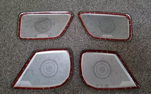 4 X Polished Burmester Door Speaker Cover Grills Set Mercedes V Class 2014+ W447 - Picture 7 of 7