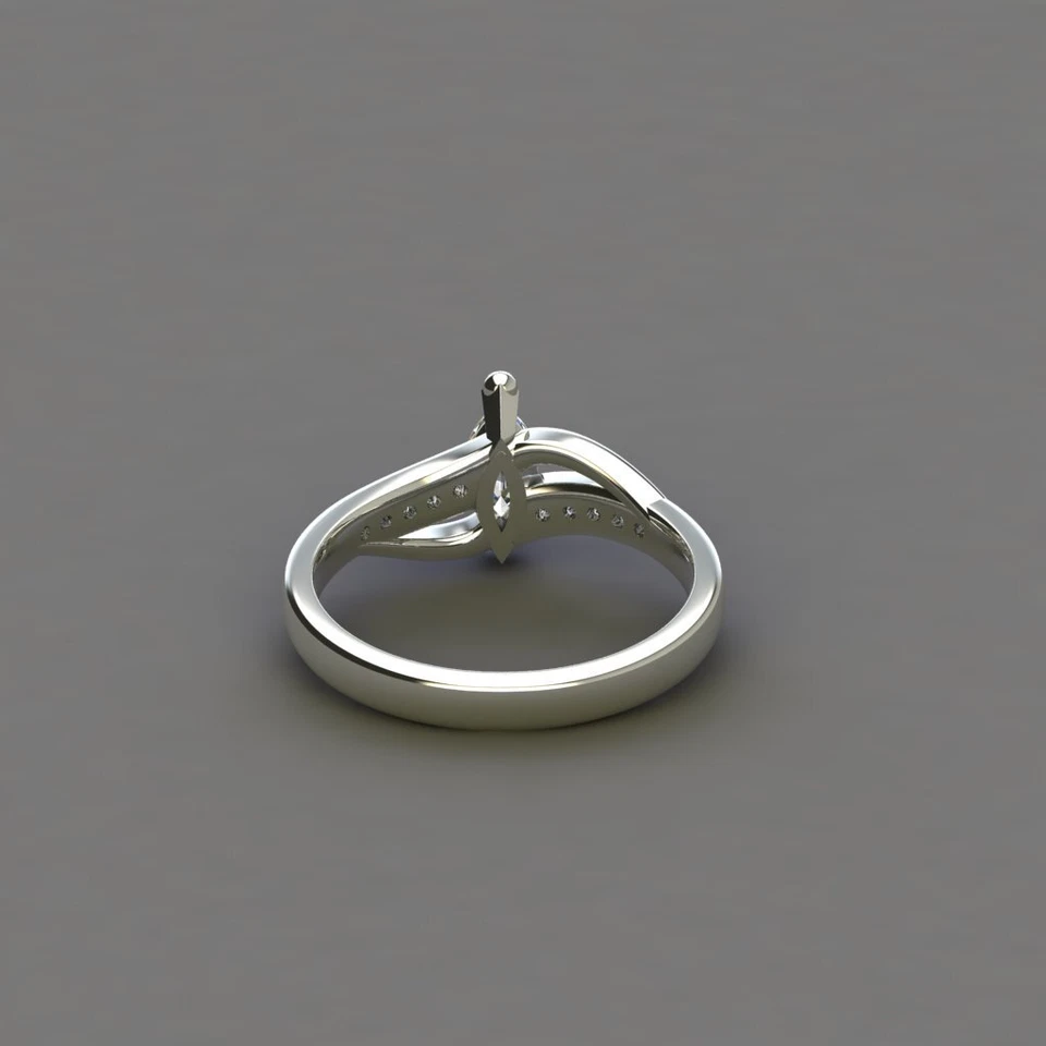 0.30ct Marquise Cut Lab created Diamond Ring - Image 4 of 4