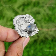 Mothers day Deal Lapis Lazuli Gemstone 925 Sterling Silver Promise Ring Jewelry