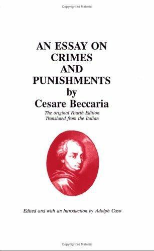 On Crimes and Punishments, Beccaria, Cesare,Caso, Adolph, Very Good Book