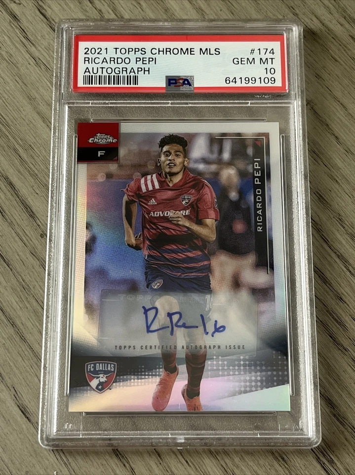 2021 Topps Chrome #174 Ricardo Pepi RC AUTO 💎 PSA 10 GEM MINT 💎 USMNT 🔥 QTY - Image 3 of 4