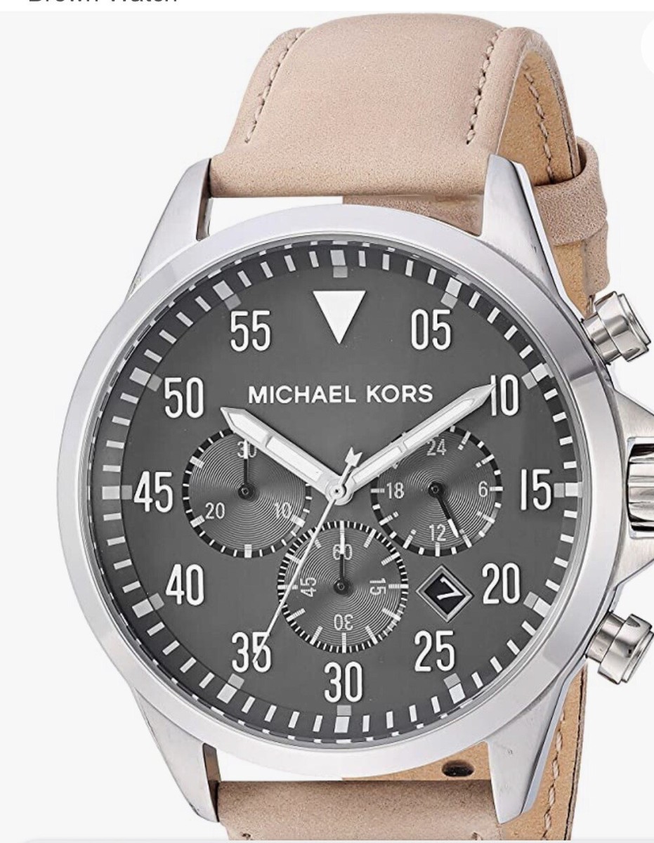 Awesome EUC Michael Kors watch EUC Michael Kors Mens Watch Lexington Brown Leather Black  main image 2
