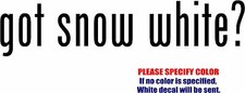 got snow white Graphic Die Cut decal sticker Car Truck Boat Window Bumper 12"