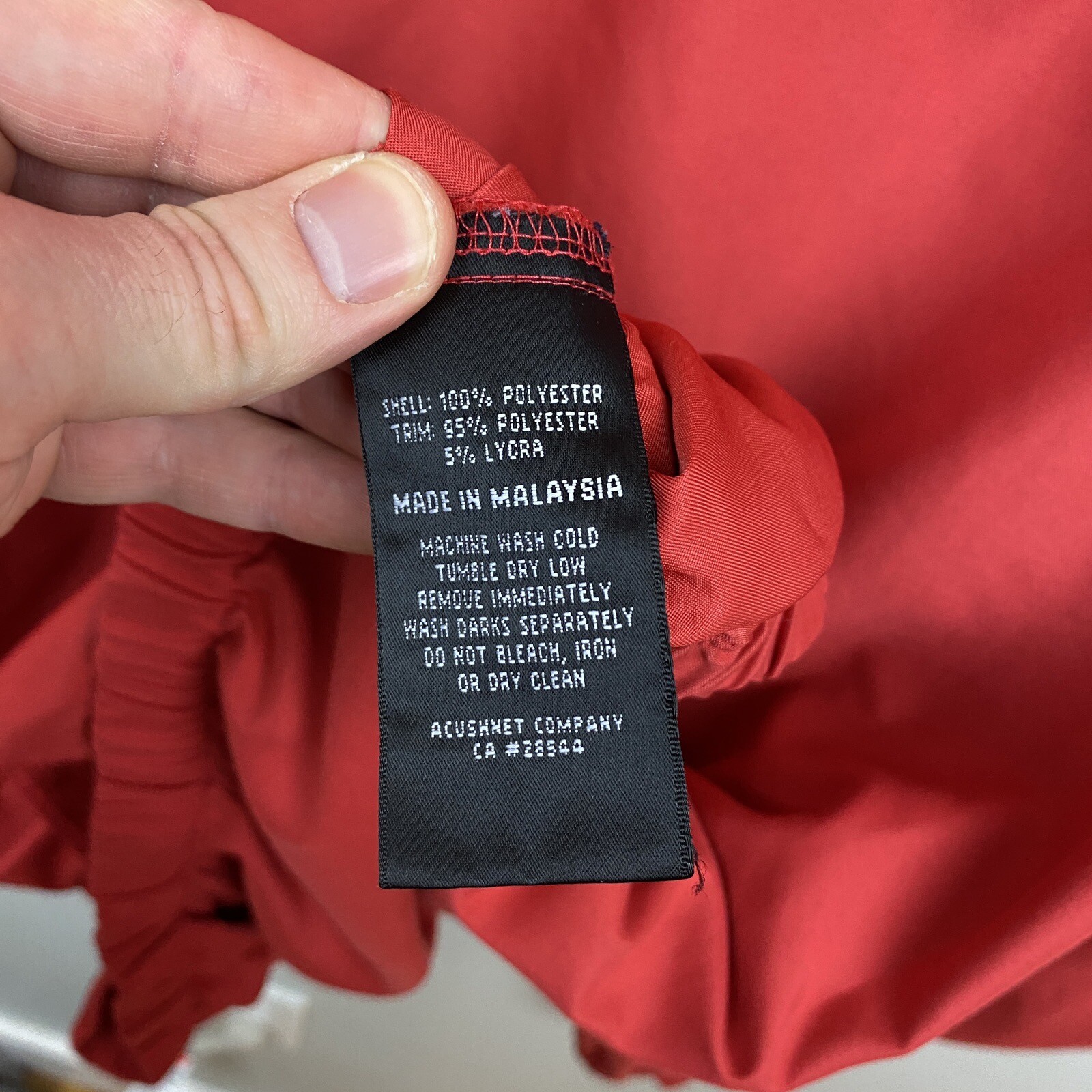 Footjoy windshirt mens xl red long sleeve pullover solid beech hollow V Neck