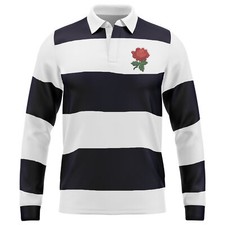 Embroidered English Rose Rugby Shirt Red Rose Pocket St George's Day Jersey G...